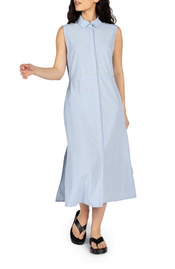 Kyodan Sleeveless Four-way Stretch Midi Dress In Blue