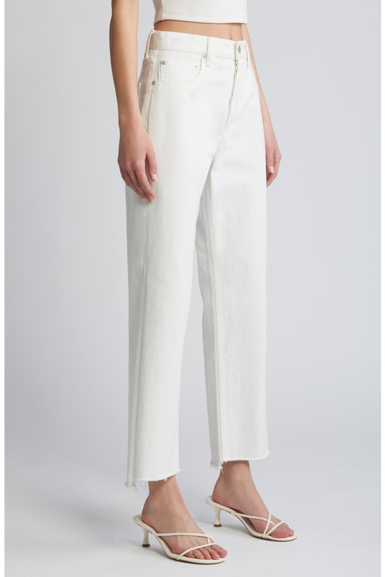 Amherst High Waist Step Raw Hem Wide Leg Jeans, Alternate, color, WHITE