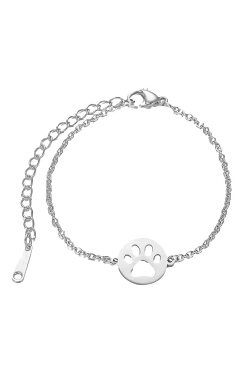 Hollywood Sensation LoveyPaws Link Charm Paw Print  Bracelet, Main, color, Silver