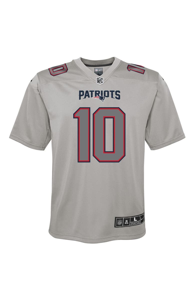 Nike Youth Nike Mac Jones Gray New England Patriots Atmosphere Fashion Game Jersey, Alternate, color, 