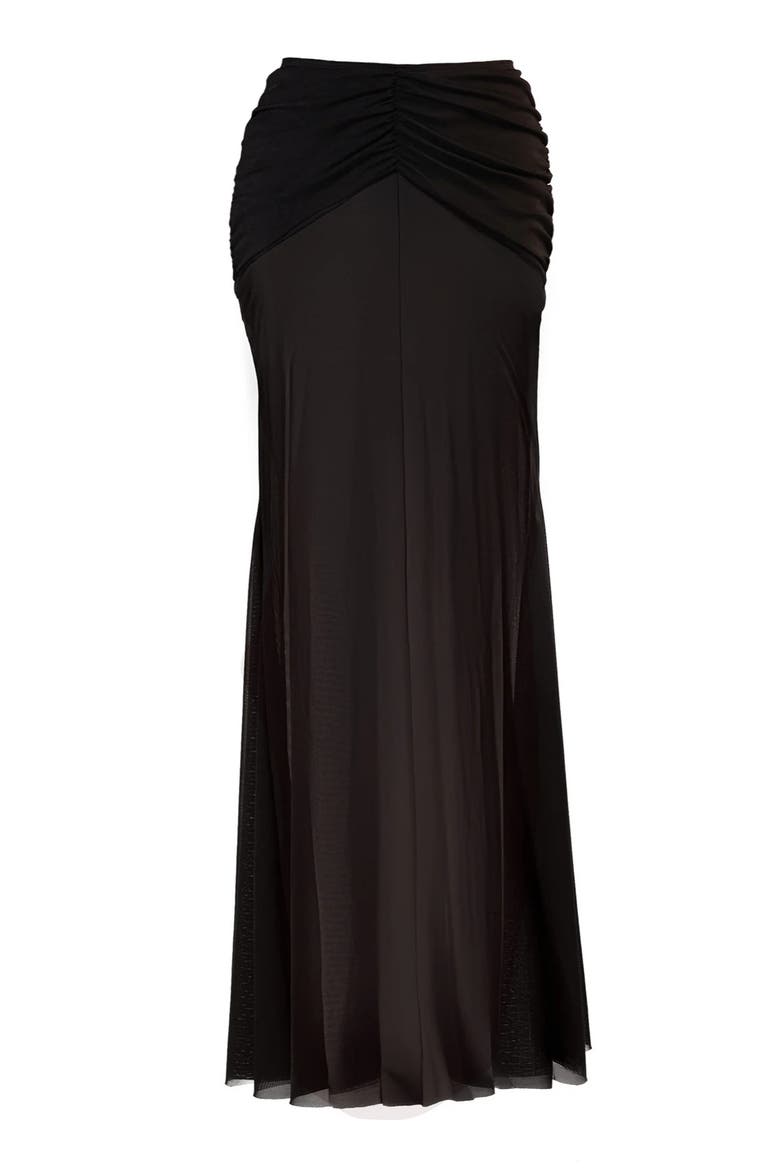 Mermaid Sheer Cover- Up Maxi Skirt, Alternate, color, Black