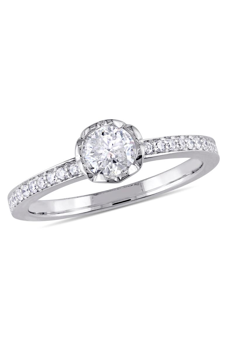 Julianna B. 5/8 CTW Diamond Floral Halo Engagement Ring 14k, Main, color, 14K White Gold