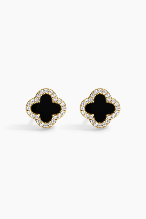 Black Icon Clover Studs