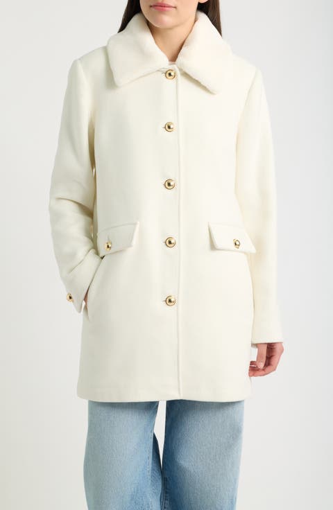 Jacket with Faux Fur Collar