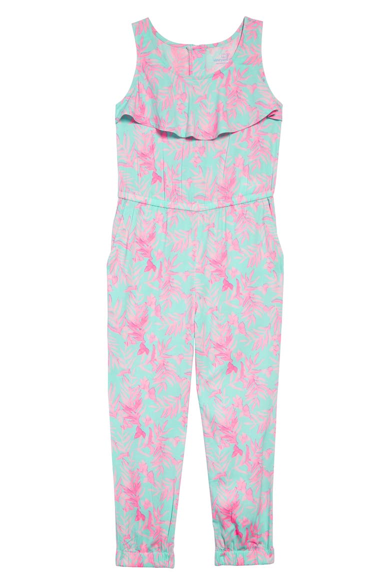 Bougainvillea Print Jumpsuit, Main, color, CRYSTAL BLUE