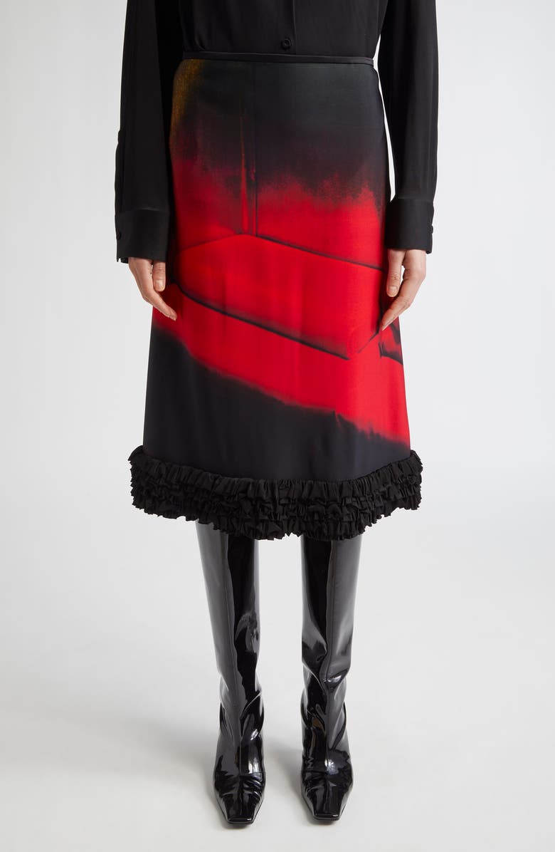 Jil Sander Print Satin Skirt, Main, color, 