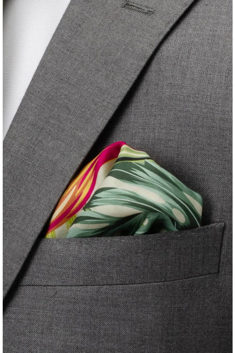 Tropical Resort Tie & Pocket Square Set, Alternate, color, GREEN MULTI