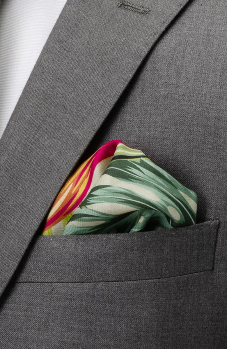 Cufflinks, Inc. Tropical Resort Tie & Pocket Square Set, Alternate, color, Green Multi