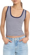 Good American Stretch Cotton Crop Ringer Tank