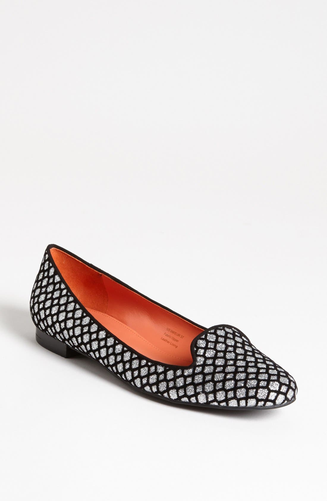 'Edina' Flat, Main, color, SILVER GLITTER MESH