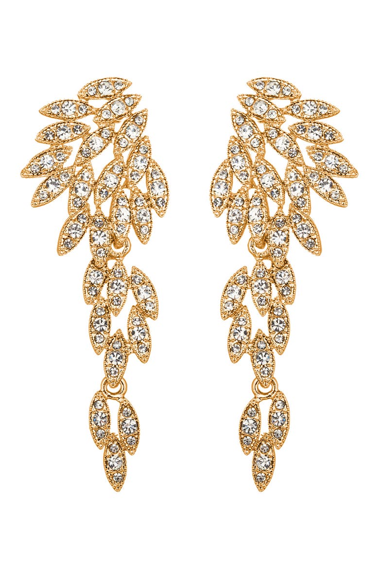 Starling Crystal Cluster Statement Drop Earrings, Main, color, GOLD