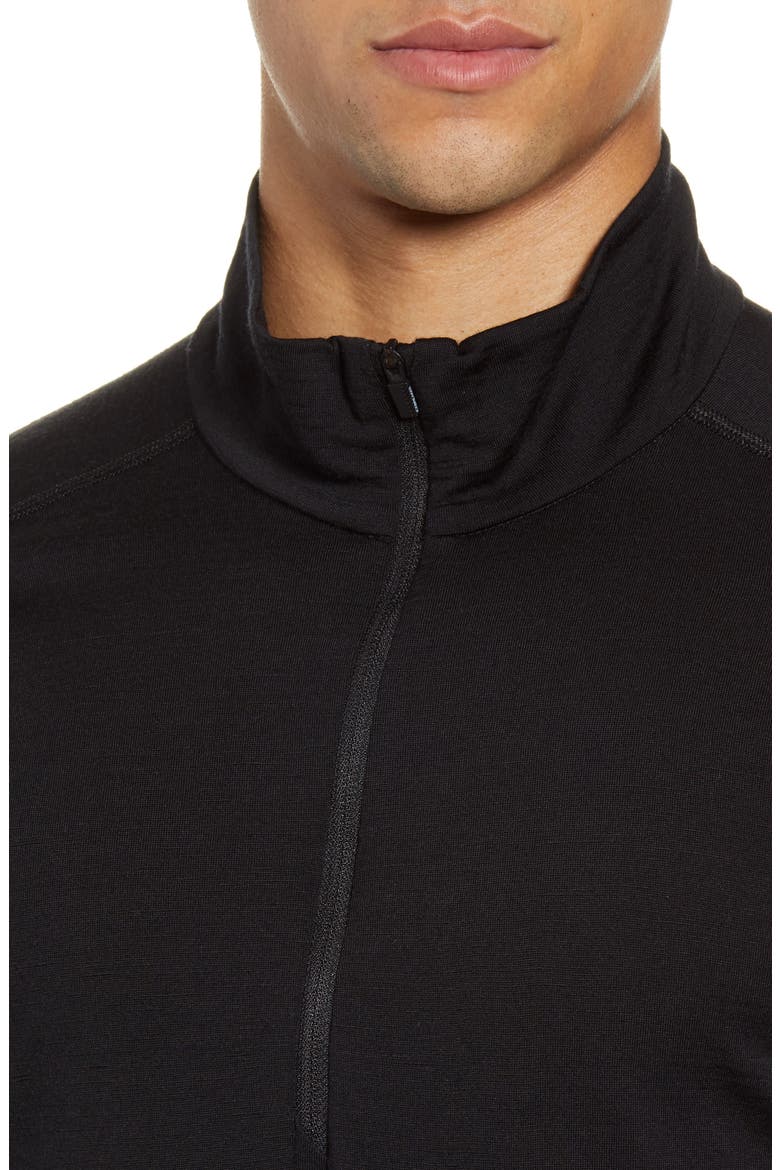 200 Oasis Wool Half Zip Base Layer, Alternate, color, BLACK
