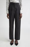 Max Mara Sesamo Pinstripe Wool Straight Leg Pants