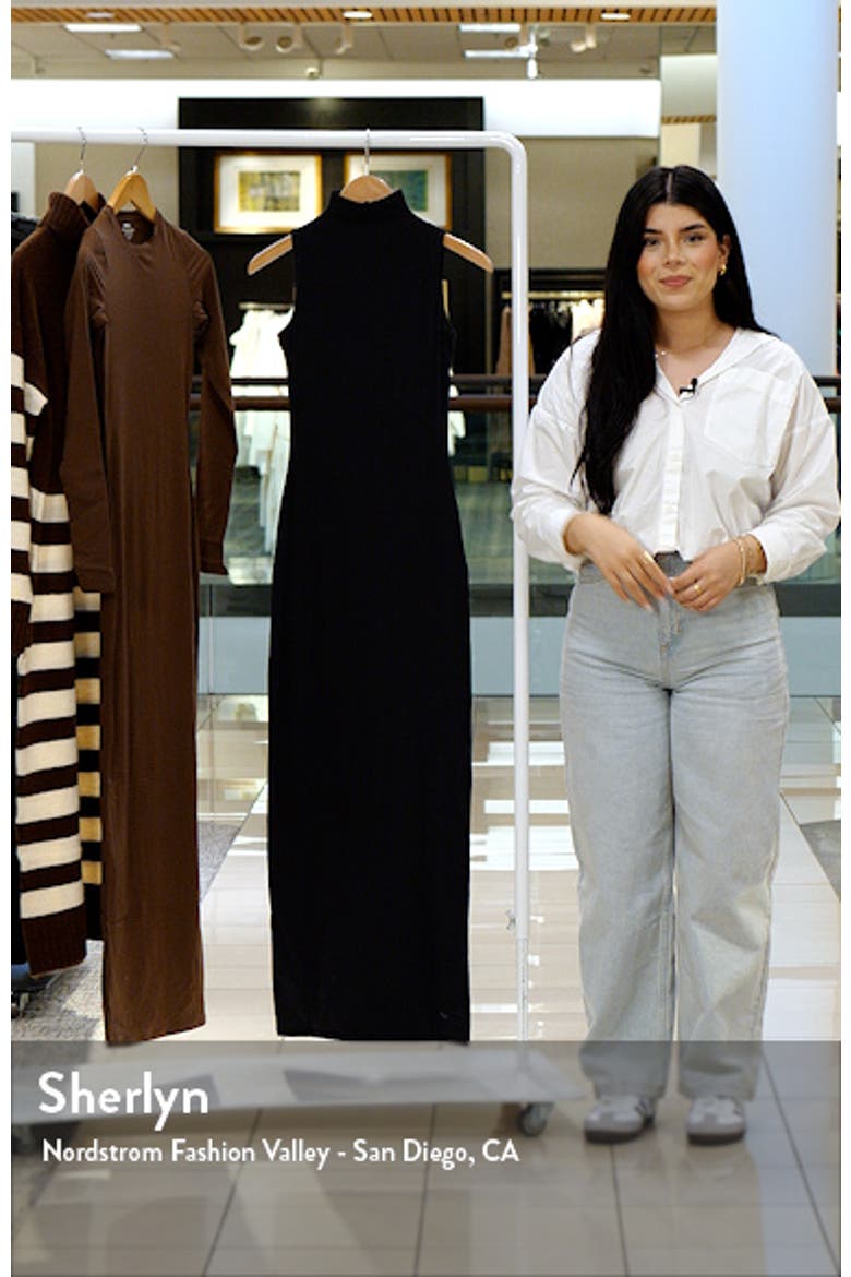 skims fits everybody mock neck dress SKIMS Fits Everybody Mock Neck Sleeveless Maxi Dress in Sapphire