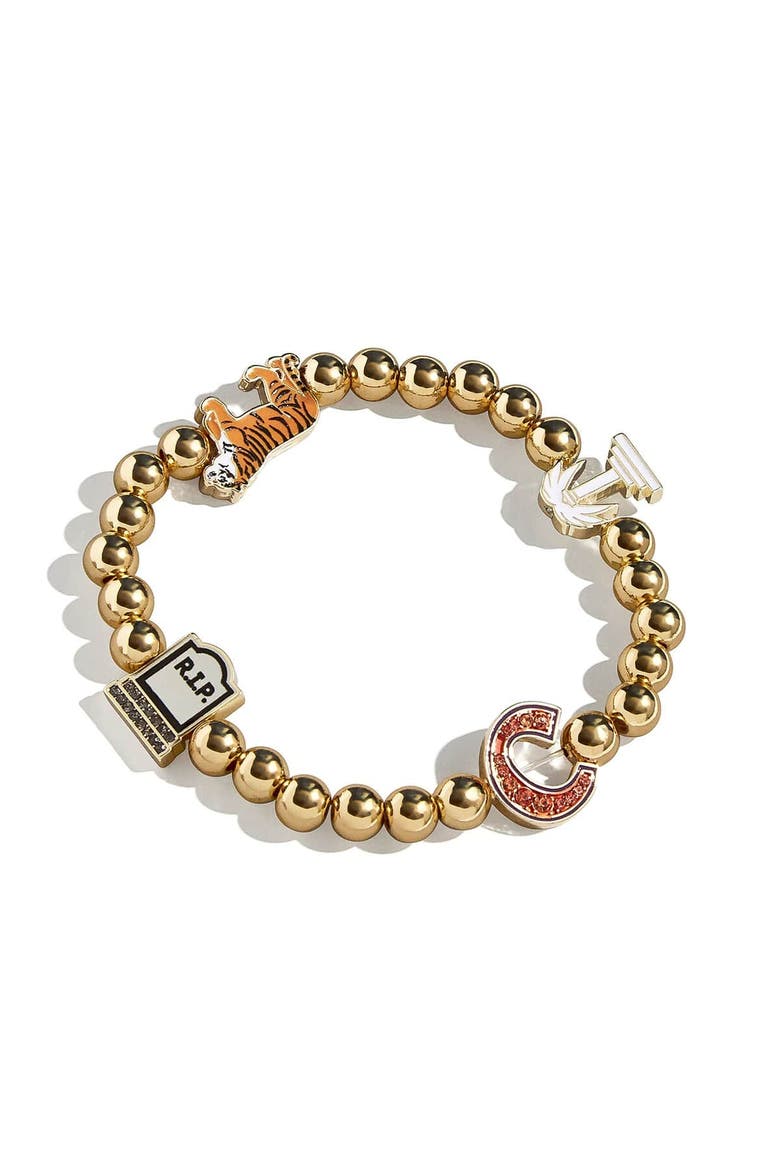 Clemson Tigers Mixed Icon Pisa Bracelet, Main, color, Gold