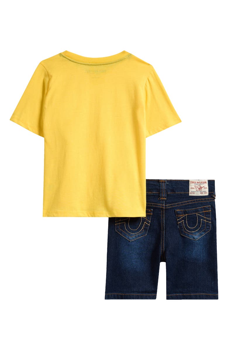 True Religion Embossed Logo T-Shirt & Denim Shorts, Alternate, color,