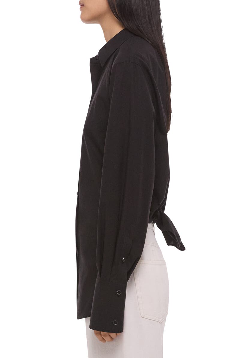 Helmut Lang Open Tie Back Cotton Shirt, Alternate, color, Black