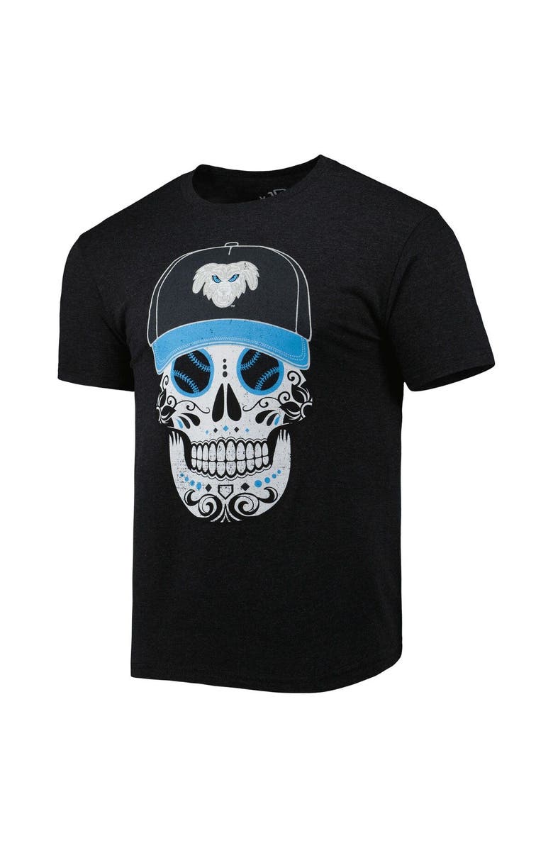 108 STITCHES Men's Black Cadejos de Lake Elsinore Copa de la Diversion Sugar Skull Tri-Blend T-Shirt, Alternate, color, Black