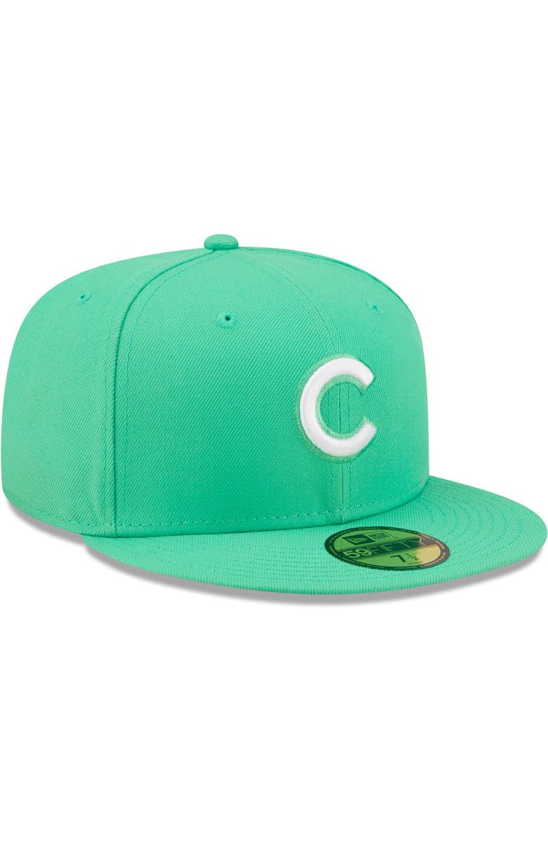 New Era Men's New Era Green Chicago Cubs Logo 59FIFTY Fitted Hat, Alternate, color, 