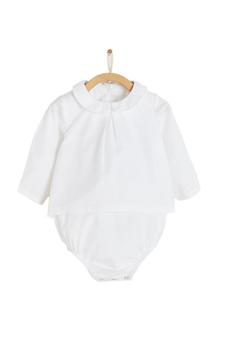 Babycottons Premium Cotton Bauti Blouse Bodysuit For Infant, Main, color, White