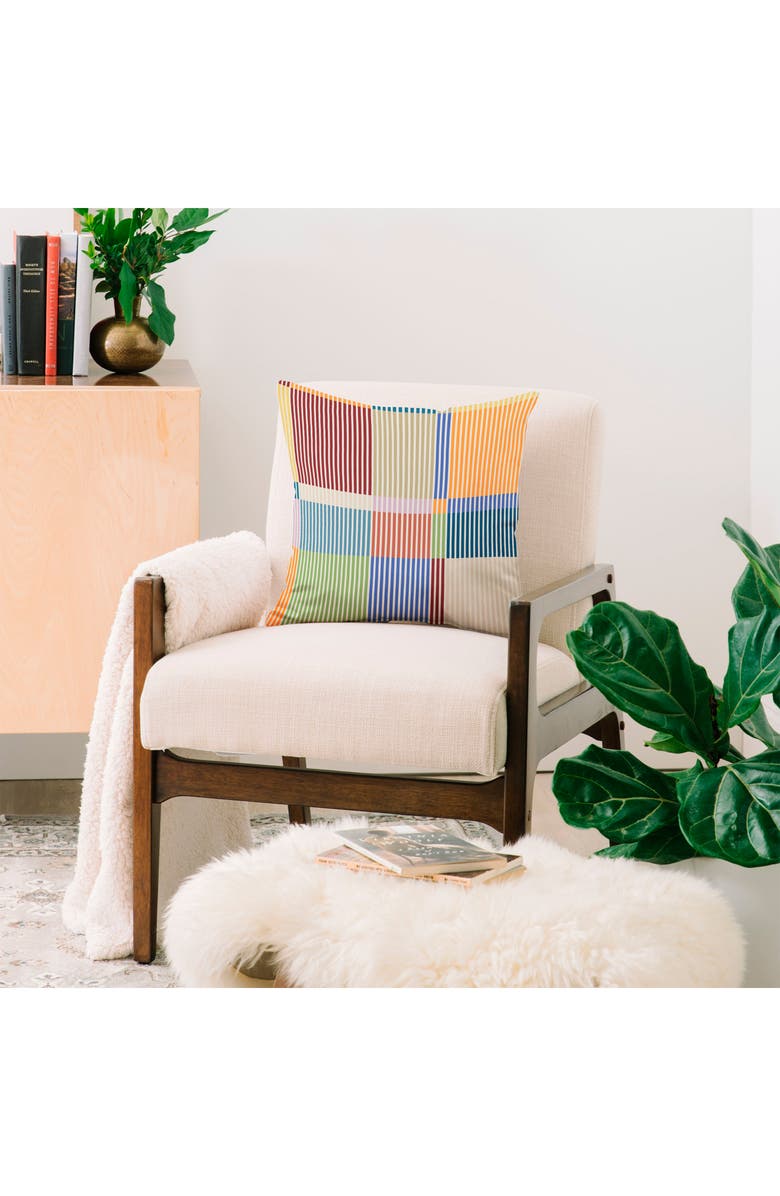 Deny Designs Linear Bauhaus Pattern Accent Pillow, Alternate, color, Blue