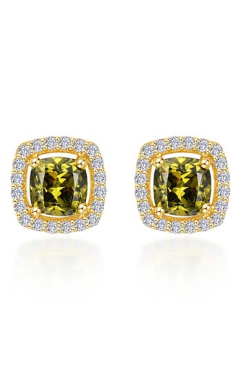 Lafonn Cushion Halo Stud Earrings In Gold