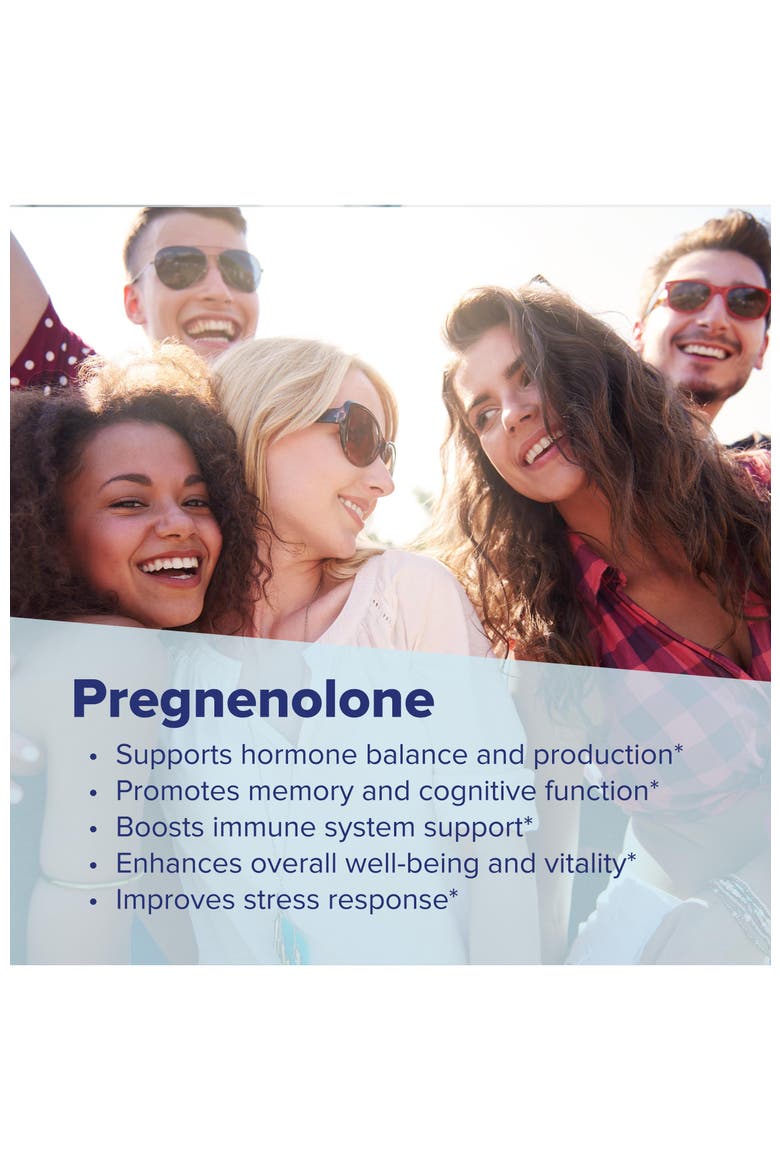 Pregnenolone Instant Dissolve Hormone Support Tablets, Alternate, color, White