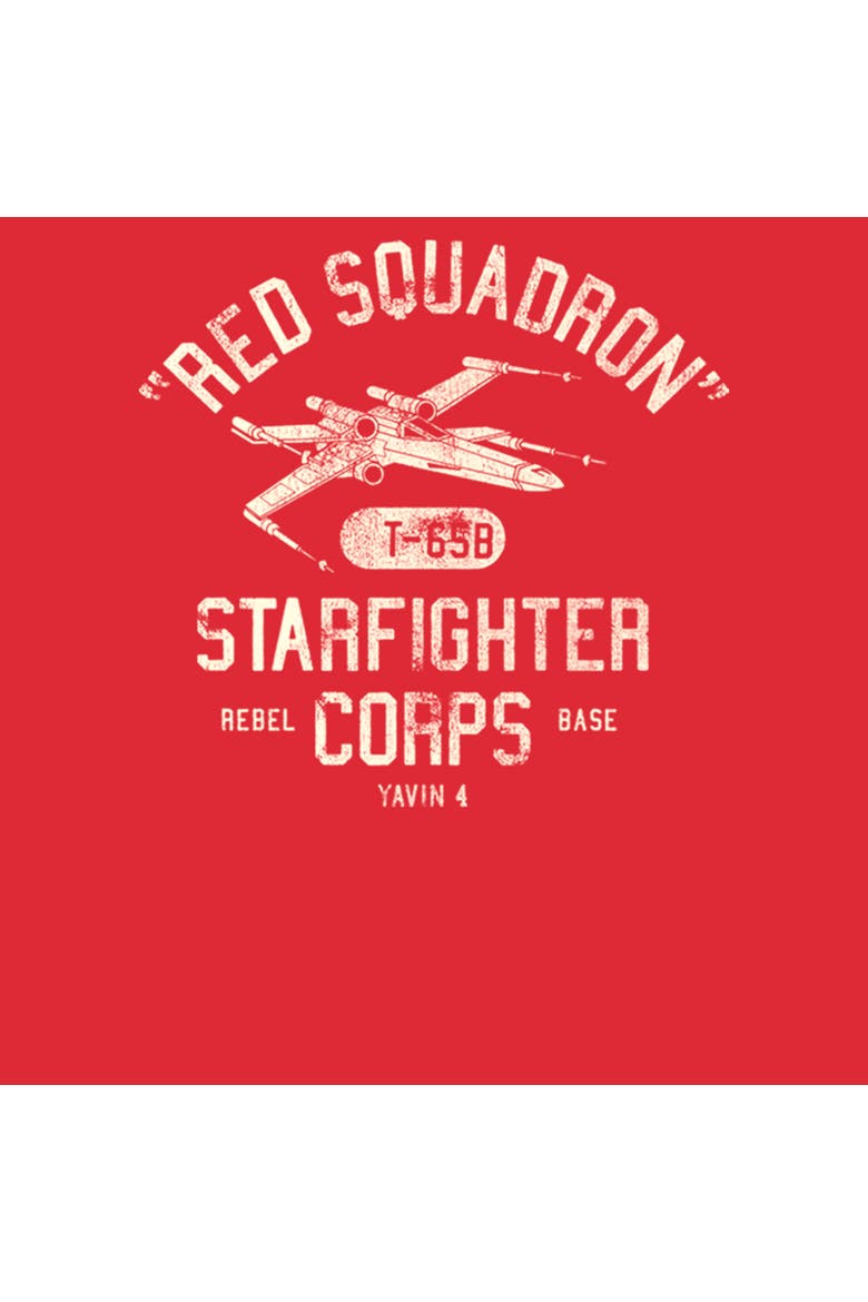 Men's Rebel X-Wing Starfighter Corps Collegiate Short Sleeve Graphic T-Shirt, Alternate, color, Red Heather