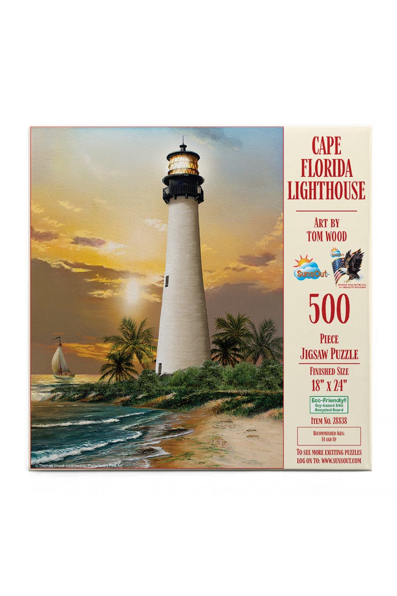 Cape Florida Lighthouse 500 piece Jigsaw Puzzle for Adults, Alternate, color, Multicolor