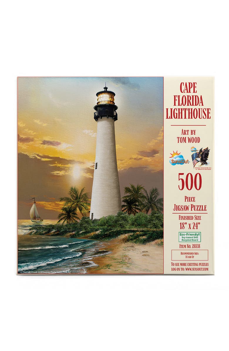 Sunsout Cape Florida Lighthouse 500 piece Jigsaw Puzzle for Adults, Alternate, color, Multicolor