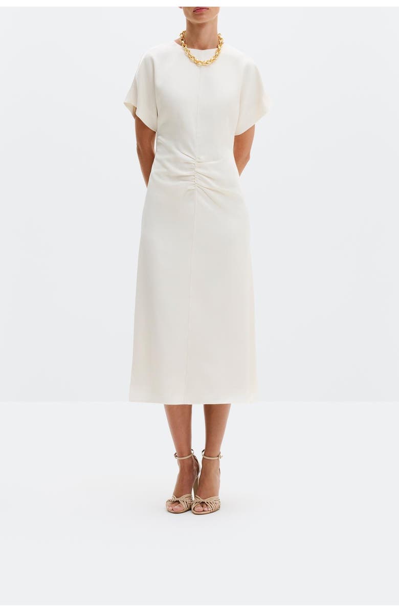 Malina Linda Gathered Waist Midi Dress, Alternate, color, Vanilla