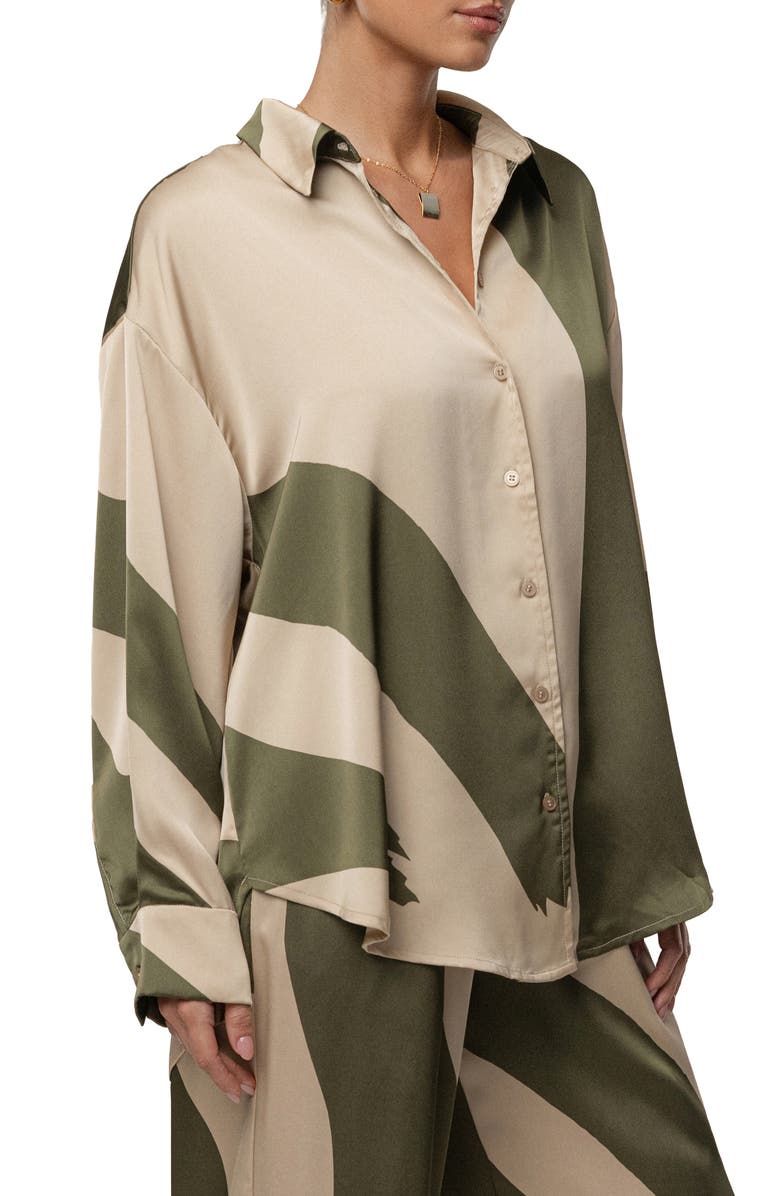 JLUXLABEL Ella Oversize Colorblock Button-Up Shirt, Alternate, color,