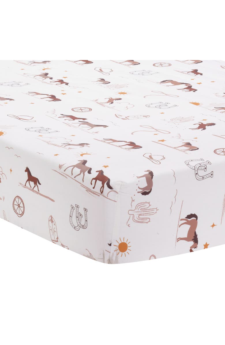 Lambs & Ivy Country Western Breathable 100% Cotton Fitted Crib/Toddler Sheet, Main, color,