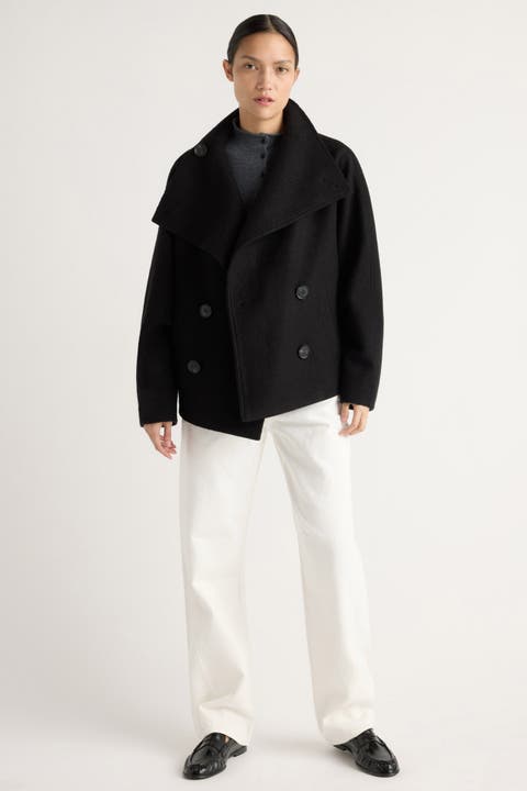 Vashti Wool-Blend Collared Peacoat