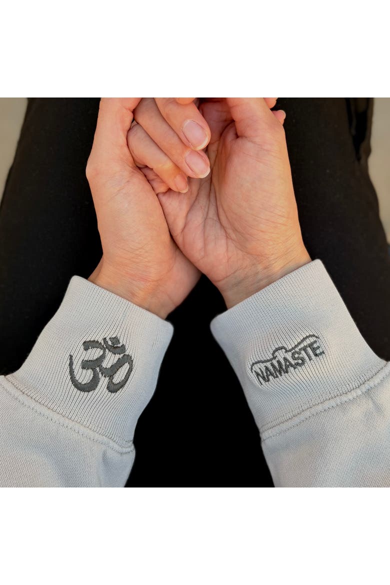 Om/Namaste Sweatshirt + Manifestation Kit, Alternate, color, Faded Bone