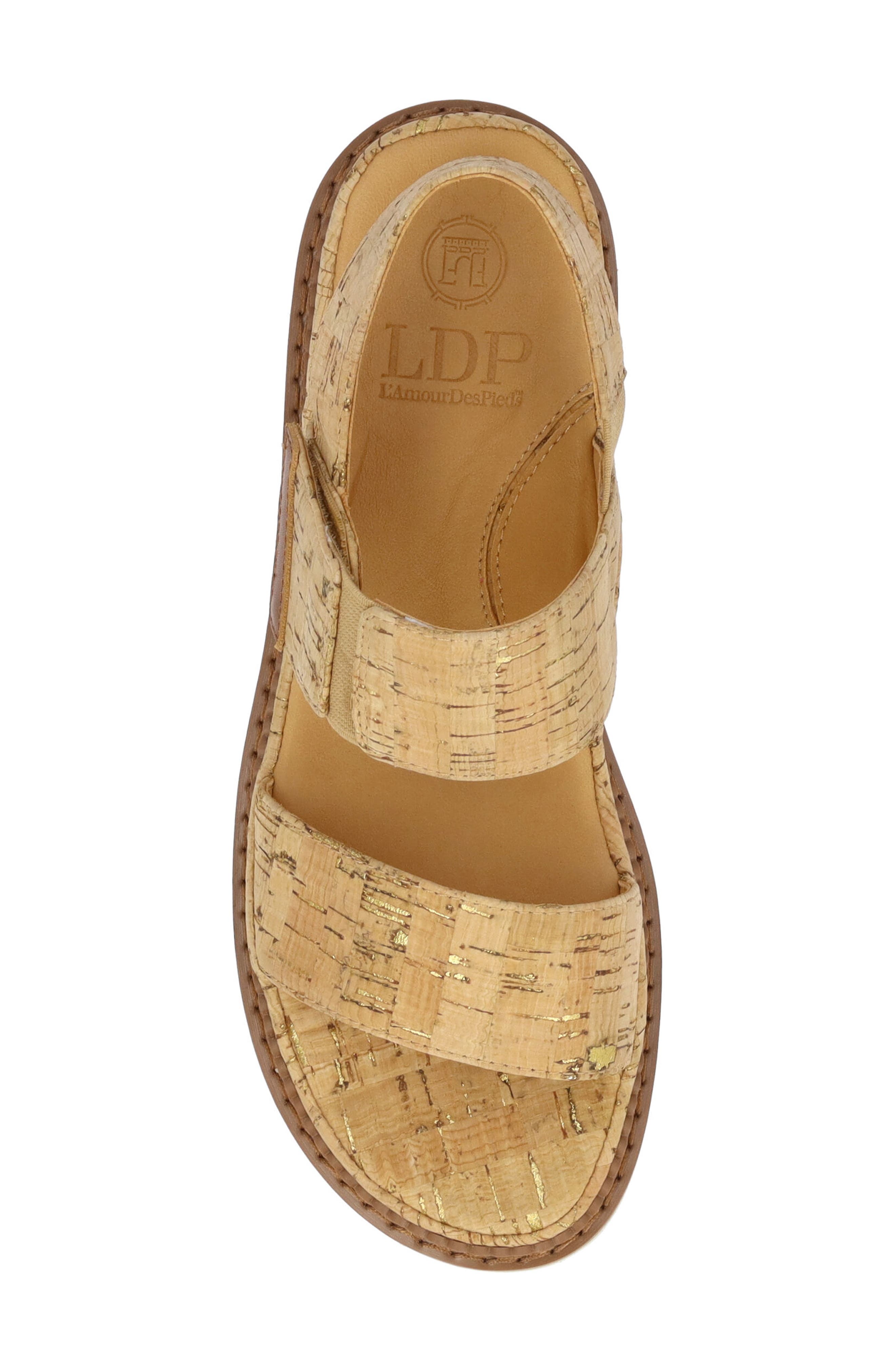 L'Amour des Pieds Delphina Sandal, Alternate, color, Natural/ Gold
