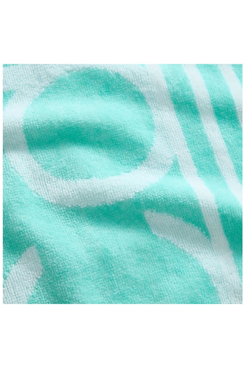 Pinstripe Logo Beach Towel, Alternate, color, WATER BALLET/WHITE