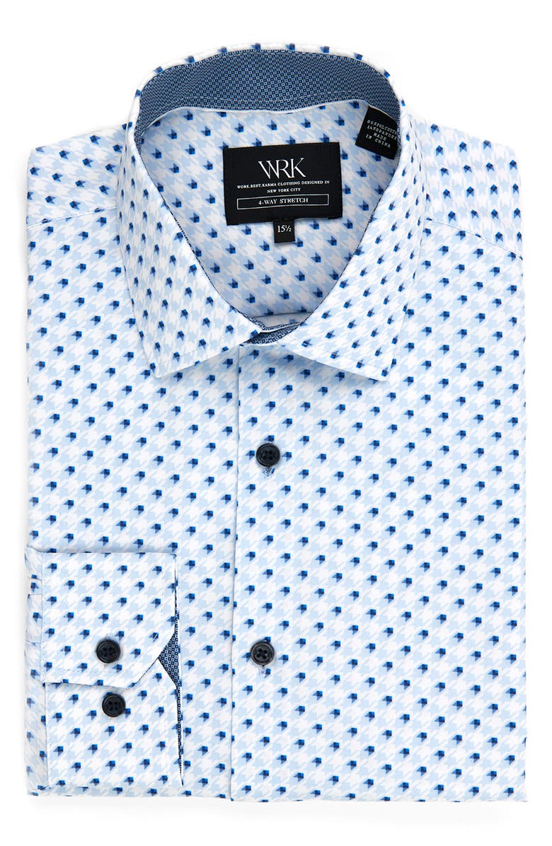 W.R.K Slim Fit Houndstooth Performance Stretch Dress Shirt, Alternate, color, 
