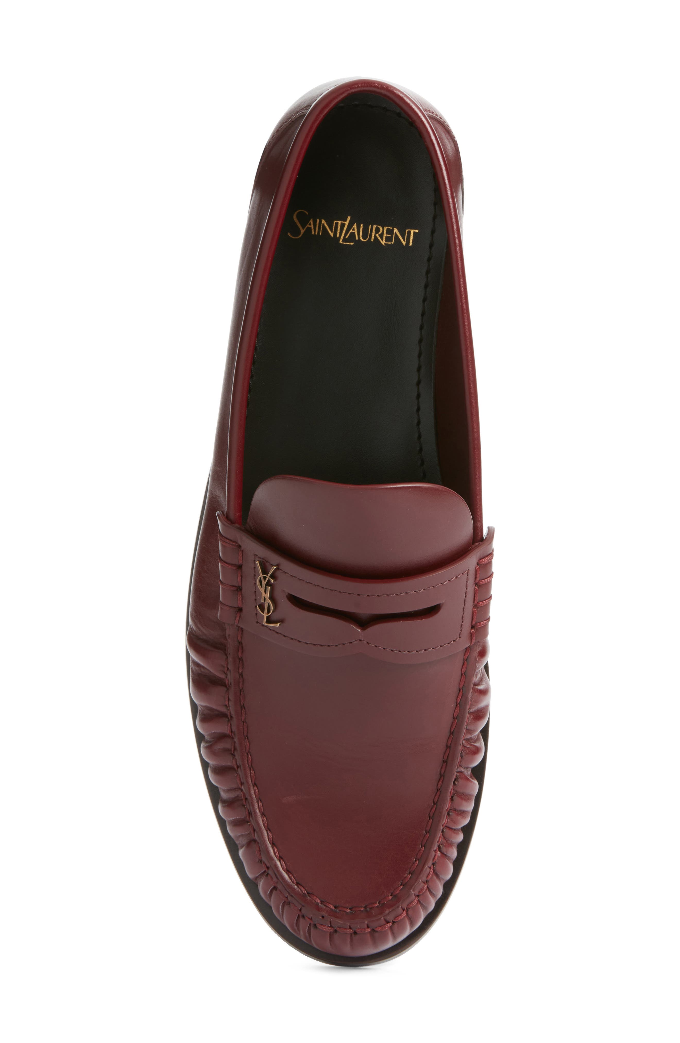 Saint Laurent Lauren Penny Loafer, Alternate, color, Vendome Red