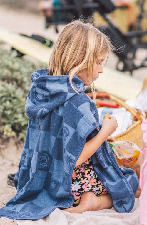 Feather 4 Arrow Kids' El Ray Hooded Cotton Terry Cloth Poncho In Navy
