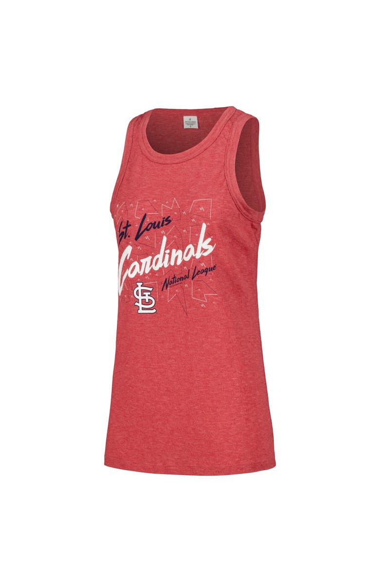 SOFT AS A GRAPE Women's Soft as a Grape Red St. Louis Cardinals Gauze High Neck Tank Top, Alternate, color, 