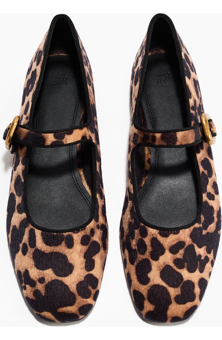 H&M Mary Jane Ballet Flats, Main, color, Beige/Leopard Print