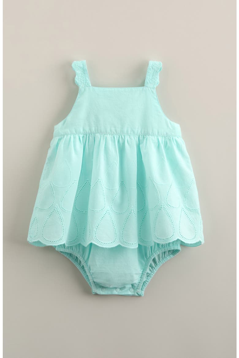 Scallop Skirted Bodysuit, Main, color, TEAL DELIGHT