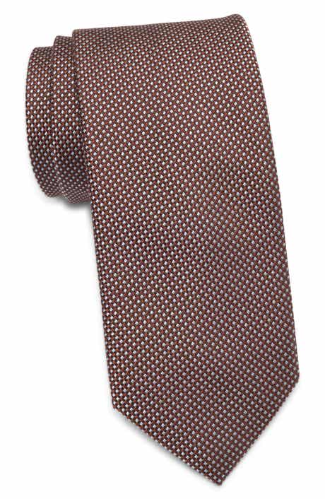 Nordstrom Crandon Micro Jacquard Organic Cotton & Cashmere Tie