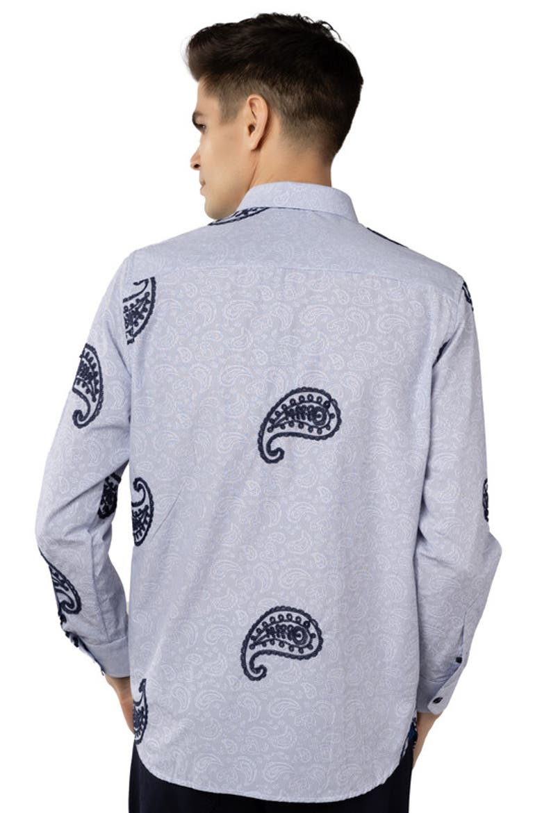Stripe Paisley Shirt, Alternate, color, Blue