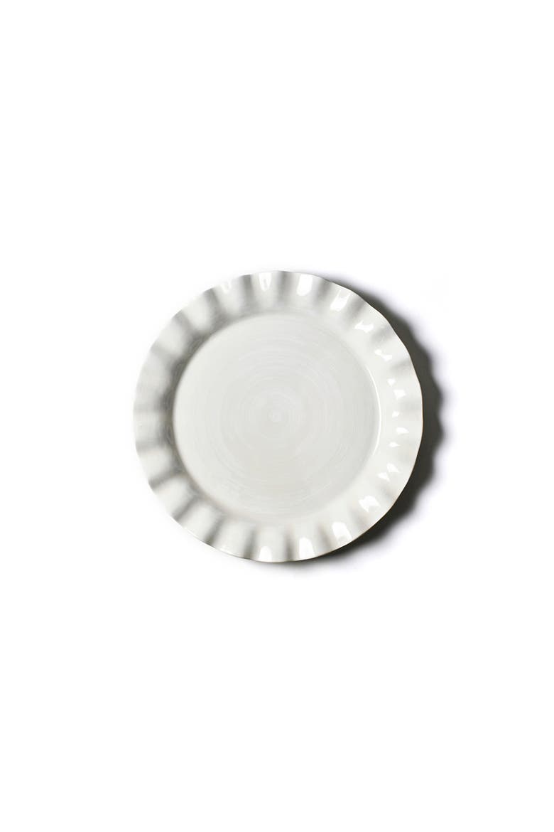 Signature White Ruffle Round Platter, Main, color, White