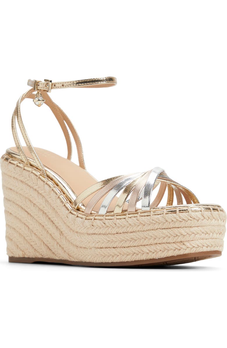 Ted Baker London Arabella Platform Wedge Sandal, Main, color, Metallic Multi