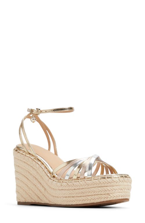 Ted Baker London Arabella Platform Wedge Sandal In Metallic Multi