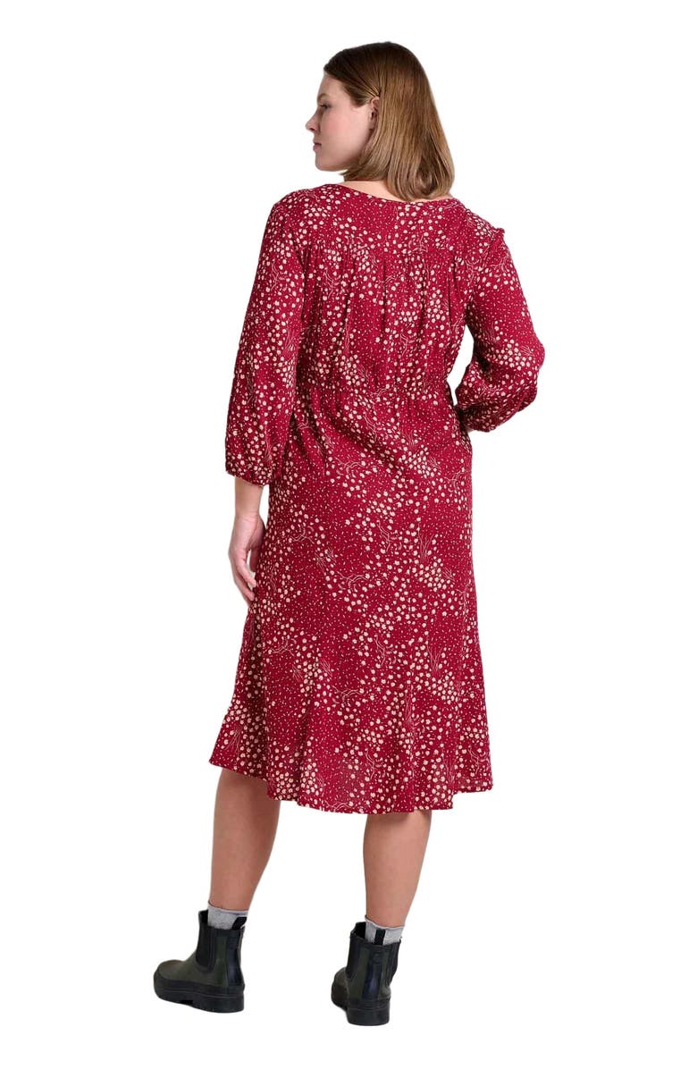 Toad & Co Manzana Paneled Midi Long Sleeve Dress, Alternate, color, Berry Floral Print