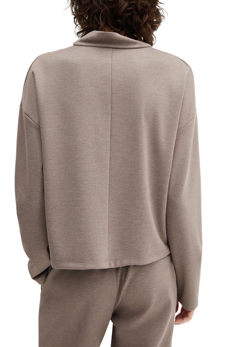 Mock Neck Sweatshirt, Alternate, color, MEDIUM BROWN
